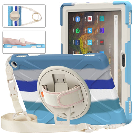 Silicone + PC Protective Case with Holder & Shoulder Strap, For Amazon Kindle Fire HD 10 2021
