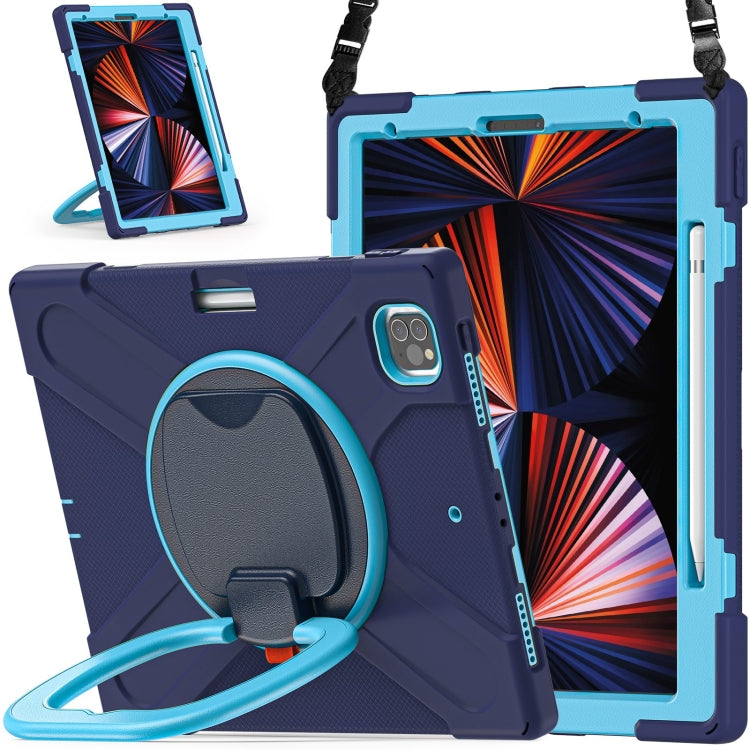 Silicone + PC Protective Case with Holder & Shoulder Strap, For iPad Pro 12.9 2022 / 2021, For Amazon Kindle Fire HD 10 2021