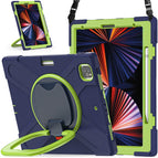 For iPad Pro 12.9 2022 / 2021 / Navy Blue + Lime