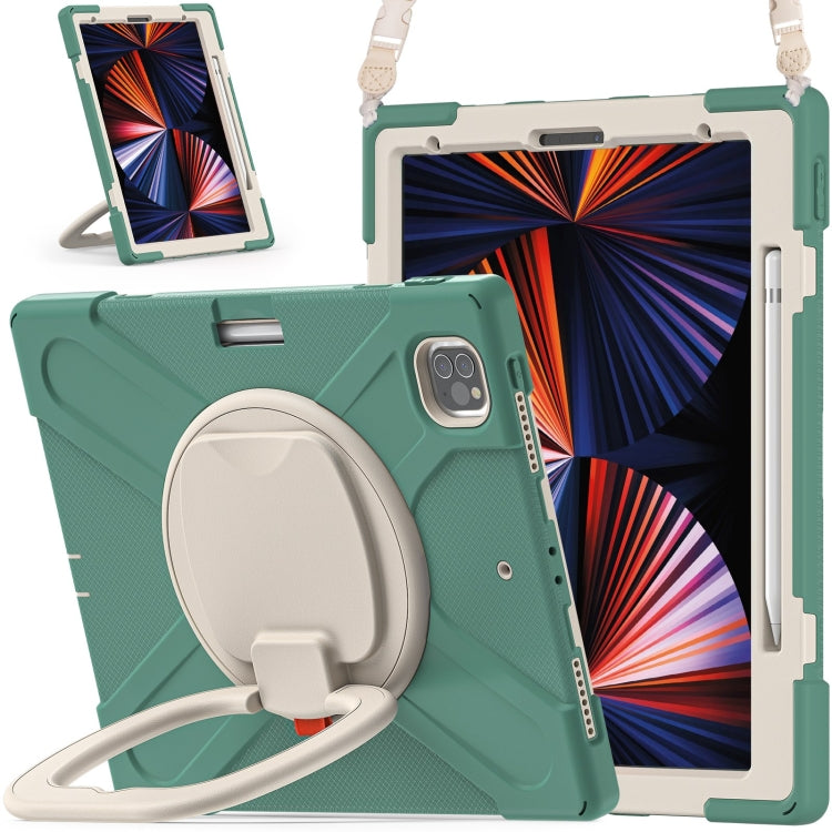 Silikon + PC Schutzhülle mit Halter &amp; Schulter Gurt, Für iPad Pro 12,9 2022 / 2021, Für Amazon Kindle Fire HD 10 2021