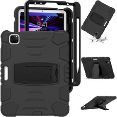 3-lagiger Schutzbildschirmrahmen + PC + stoßfeste Silikon-Kombinationshülle mit Halterung, für iPad Pro 11 2022/2021/2020/2018, für iPad Air 4 10,9 Zoll 2020