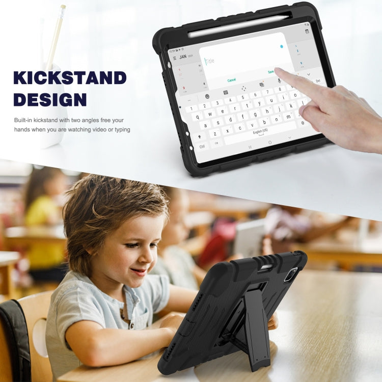 3-lagiger Schutzbildschirmrahmen + PC + stoßfeste Silikon-Kombinationshülle mit Halterung, für iPad Pro 11 2022/2021/2020/2018, für iPad Air 4 10,9 Zoll 2020