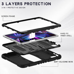 3-Layer Protection Screen Frame + PC + Silicone Shockproof Combination Case with Holder, For iPad Pro 11 2022 / 2021 / 2020 / 2018, For iPad Air 4 10.9 inch 2020