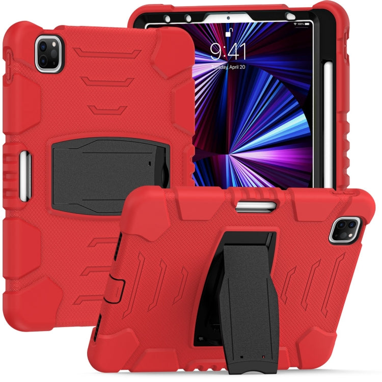 3-lagiger Schutzbildschirmrahmen + PC + stoßfeste Silikon-Kombinationshülle mit Halterung, für iPad Pro 11 2022/2021/2020/2018, für iPad Air 4 10,9 Zoll 2020