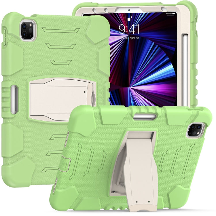 3-lagiger Schutzbildschirmrahmen + PC + stoßfeste Silikon-Kombinationshülle mit Halterung, für iPad Pro 11 2022/2021/2020/2018, für iPad Air 4 10,9 Zoll 2020
