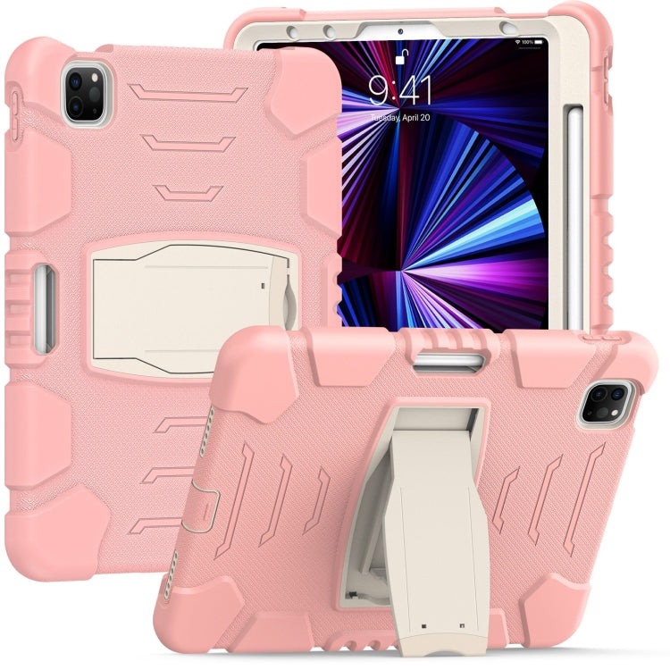 3-lagiger Schutzbildschirmrahmen + PC + stoßfeste Silikon-Kombinationshülle mit Halterung, für iPad Pro 11 2022/2021/2020/2018, für iPad Air 4 10,9 Zoll 2020