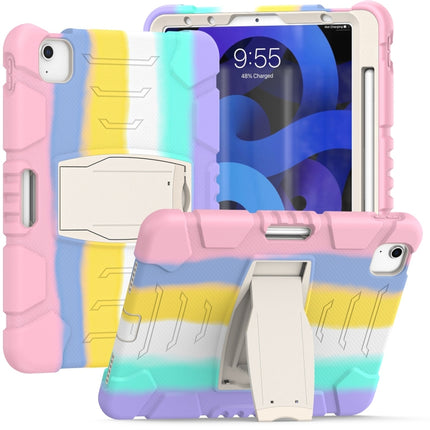 3-lagiger Schutzbildschirmrahmen + PC + stoßfeste Silikon-Kombinationshülle mit Halterung, für iPad Pro 11 2022/2021/2020/2018, für iPad Air 4 10,9 Zoll 2020