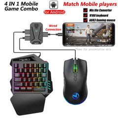 HXSJ P8+V100+J900 Keyboard Mouse Converter + One-handed Keyboard + Programming Gaming Mouse Set, P8+V100+A883