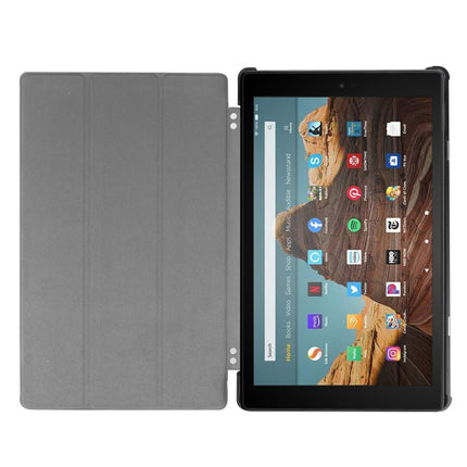 For Amazon Kindle Fire HD 10 2017 / 2019Custer Texture Horizontal Flip Leather Case with Three-folding Holder & Sleep / Wake-up Function, For Amazon Kindle Fire HD 10