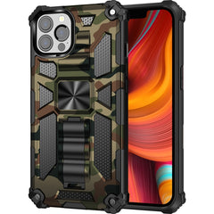 Camouflage Armor Shockproof TPU + PC Magnetic Protective Case with Holder, For iPhone 13 Pro Max, For iPhone 13, For iPhone 13 Pro, For iPhone 13 mini, For Motorola Moto G Stylus 5G, For OnePlus Nord N200 5G