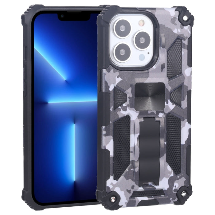 Funda protectora magnética de TPU + PC a prueba de golpes con armadura de camuflaje con soporte, para iPhone 13 Pro Max, para iPhone 13, para iPhone 13 Pro, para iPhone 13 mini, para Motorola Moto G Stylus 5G, para OnePlus Nord N200 5G