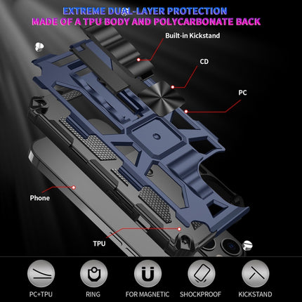 Armor Stoßfeste TPU + PC Magnetische Schutzhülle mit Halterung, Für iPhone 13 mini, Für iPhone 13, Für iPhone 13 Pro, Für iPhone 13 Pro Max