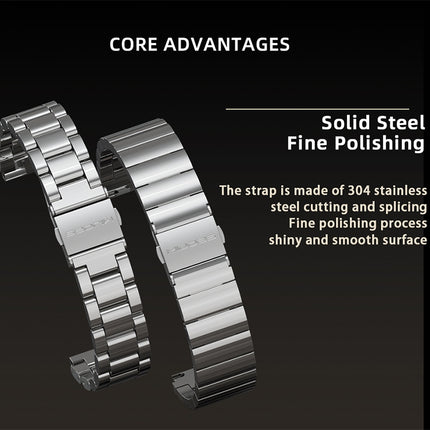 For Xiaomi Mi Band 6 / 5 / 4 / 3 CS Metal Three Bead Stainless Steel Replacement Watchband