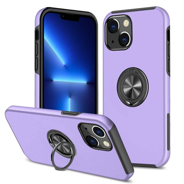 PC + TPU Shockproof Magnetic Protective Case with Invisible Ring Holder, For iPhone 13 Pro Max