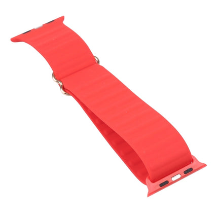 Japanese Word Buckle Silicone Replacement Watchband For Apple Watch Series, 7 45mm / 6 & SE & 5 & 4 44mm / 3 & 2 & 1 42mm