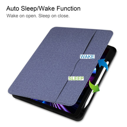 Horizontale Klapphülle aus TPU mit Stoffstruktur, Stiftschlitz und Halter, für iPad Pro 11 Zoll 2021/2020/2018