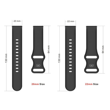 For Xiaomi Haylou RT RS3 LS04 / LS05S Universal Inner Back Buckle Perforation Silicone Replacement Strap Watchband, 20mm, 22mm