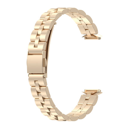 For Fitbit Luxe Special Edition Three-beads Stainless Steel Flat Buckle Replacement Strap Watchband