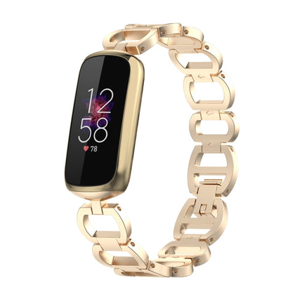 For Fitbit Luxe Special Edition Three-beads Stainless Steel Flat Buckle Replacement Strap Watchband