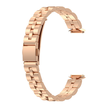 For Fitbit Luxe Special Edition Three-beads Stainless Steel Flat Buckle Replacement Strap Watchband