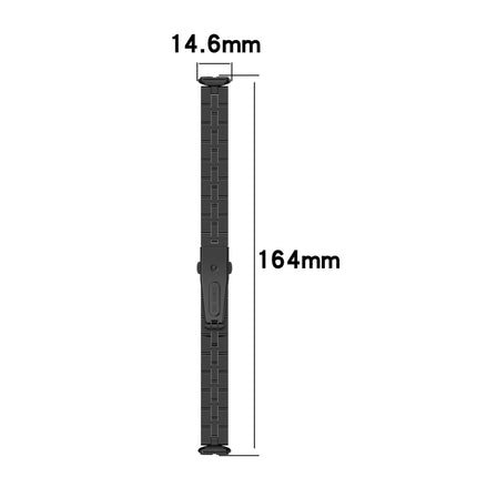 For Fitbit Luxe Special Edition Three-beads Stainless Steel Flat Buckle Replacement Strap Watchband