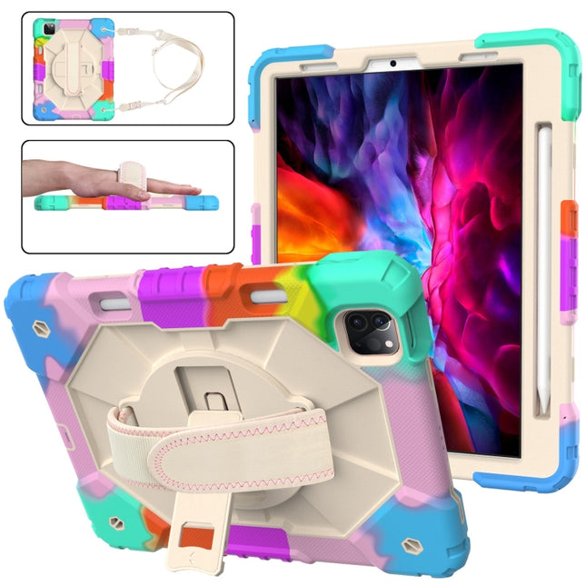 Estuche protector de silicona y PC a prueba de golpes con diseño de robot en color de contraste con soporte y correa para el hombro para iPad Pro 11 2021/2020/2018/iPad Air 4 10.9 2020, para iPad Pro 11 2022/2021/2020/2018/iPad Air 4 10.9 2020