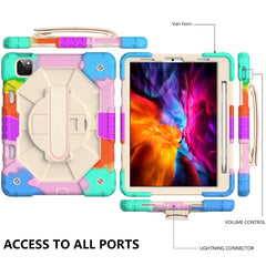 Contrast Color Robot Shockproof Silicon + PC Protective Case with Holder & Shoulder Strap For iPad Pro 11 2021 / 2020 / 2018 / iPad Air 4 10.9 2020, For iPad Pro 11 2022 / 2021 / 2020 / 2018 / iPad Air 4 10.9 2020