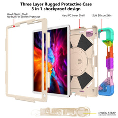 Contrast Color Robot Shockproof Silicon + PC Protective Case with Holder & Shoulder Strap For iPad Pro 11 2021 / 2020 / 2018 / iPad Air 4 10.9 2020, For iPad Pro 11 2022 / 2021 / 2020 / 2018 / iPad Air 4 10.9 2020