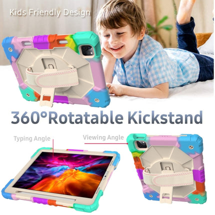 Stoßfeste Schutzhülle aus Silikon + PC in Kontrastfarbe „Robot“ mit Halterung und Schultergurt für iPad Pro 11 2021/2020/2018 / iPad Air 4 10.9 2020, für iPad Pro 11 2022/2021/2020/2018 / iPad Air 4 10.9 2020