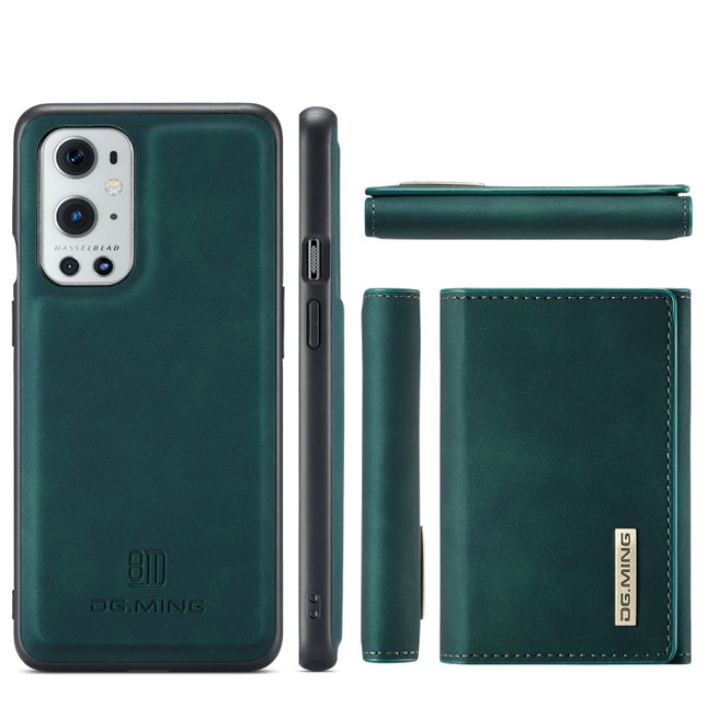 DG.MING M1 Series 3-Fold Multi Card Wallet + Magnetic Back Cover Shockproof Case with Holder Function, For OnePlus 9 Pro, For OnePlus 9 (EU/NA)