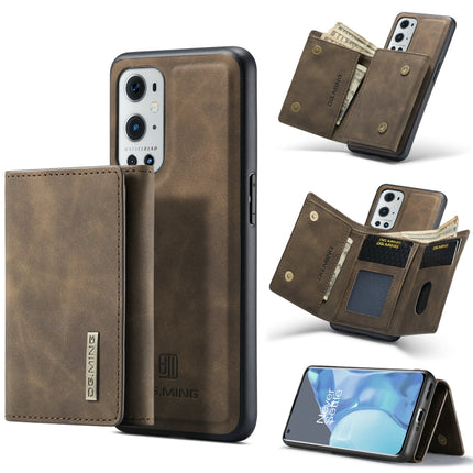 DG.MING M1 Series 3-Fold Multi Card Wallet + Magnetic Back Cover Shockproof Case with Holder Function, For OnePlus 9 Pro, For OnePlus 9 (EU/NA)