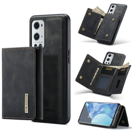 DG.MING M1 Series 3-Fold Multi Card Wallet + Magnetic Back Cover Shockproof Case with Holder Function, For OnePlus 9 Pro, For OnePlus 9 (EU/NA)