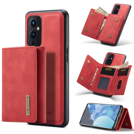 DG.MING M1 Series 3-Fold Multi Card Wallet + Magnetic Back Cover Shockproof Case with Holder Function, For OnePlus 9 Pro, For OnePlus 9 (EU/NA)