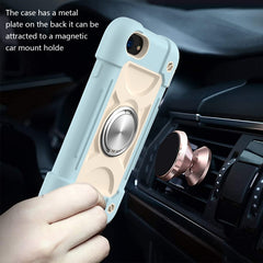 Shockproof Silicone + PC Protective Case with Dual-Ring Holder, For iPhone 6/6s/7/8/SE 2022 / SE 2020, For iPhone 6 Plus/6s Plus/7 Plus/8 Plus, For iPhone X / XS