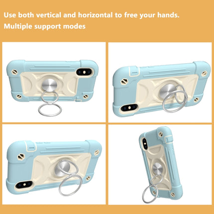 Shockproof Silicone + PC Protective Case with Dual-Ring Holder, For iPhone X / XS, For iPhone XR