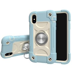 Funda protectora de silicona y PC a prueba de golpes con soporte de doble anillo, para iPhone XR, iPhone XS Max, iPhone 11