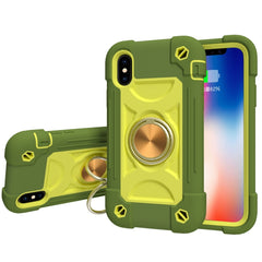 Shockproof Silicone + PC Protective Case with Dual-Ring Holder, For iPhone 6/6s/7/8/SE 2022 / SE 2020, For iPhone 6 Plus/6s Plus/7 Plus/8 Plus, For iPhone X / XS