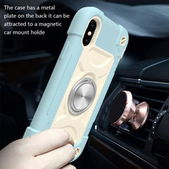 Shockproof Silicone + PC Protective Case with Dual-Ring Holder, For iPhone XR, For iPhone XS Max, For iPhone 11