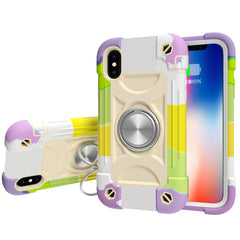 Shockproof Silicone + PC Protective Case with Dual-Ring Holder, For iPhone XR, For iPhone XS Max, For iPhone 11