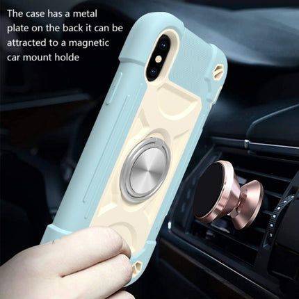 Shockproof Silicone + PC Protective Case with Dual-Ring Holder, For iPhone XS Max, For iPhone 11