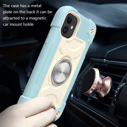 Shockproof Silicone + PC Protective Case with Dual-Ring Holder, For iPhone 11 Pro Max, For iPhone 12 mini