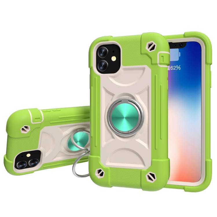 Shockproof Silicone + PC Protective Case with Dual-Ring Holder, For iPhone 11 Pro Max, For iPhone 12 mini