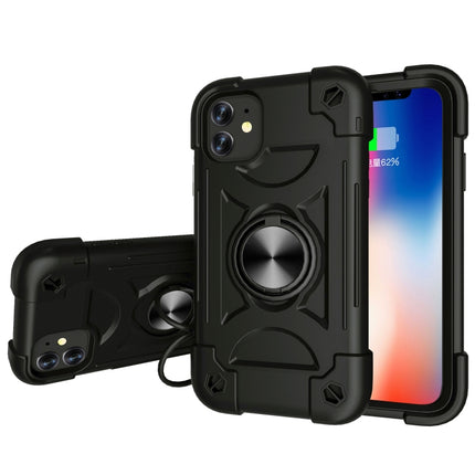 Shockproof Silicone + PC Protective Case with Dual-Ring Holder, For iPhone 11 Pro Max, For iPhone 12 mini
