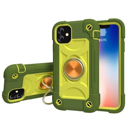 Shockproof Silicone + PC Protective Case with Dual-Ring Holder, For iPhone 11 Pro Max, For iPhone 12 mini