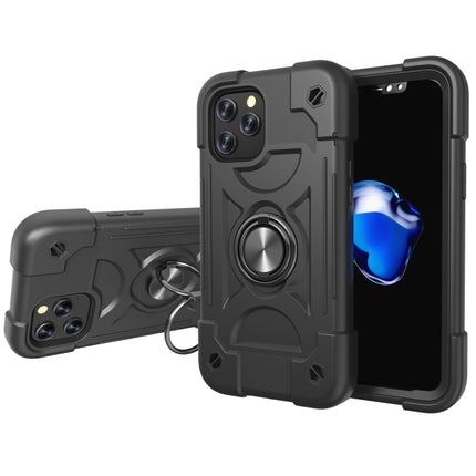 Shockproof Silicone + PC Protective Case with Dual-Ring Holder, For iPhone 11 Pro Max, For iPhone 12 mini