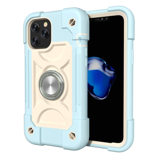 Shockproof Silicone + PC Protective Case with Dual-Ring Holder, For iPhone 12 / 12 Pro, For iPhone 12 Pro Max