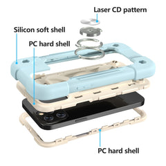 Shockproof Silicone + PC Protective Case with Dual-Ring Holder, For iPhone 12 / 12 Pro, For iPhone 12 Pro Max