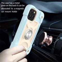 Shockproof Silicone + PC Protective Case with Dual-Ring Holder, For iPhone 12 / 12 Pro, For iPhone 12 Pro Max