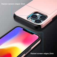 Shockproof Armor Protective Case with Slide Card Slot, For iPhone 13 mini, For iPhone 13, For iPhone 13 Pro