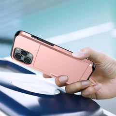 Shockproof Armor Protective Case with Slide Card Slot, For iPhone 13 mini, For iPhone 13, For iPhone 13 Pro